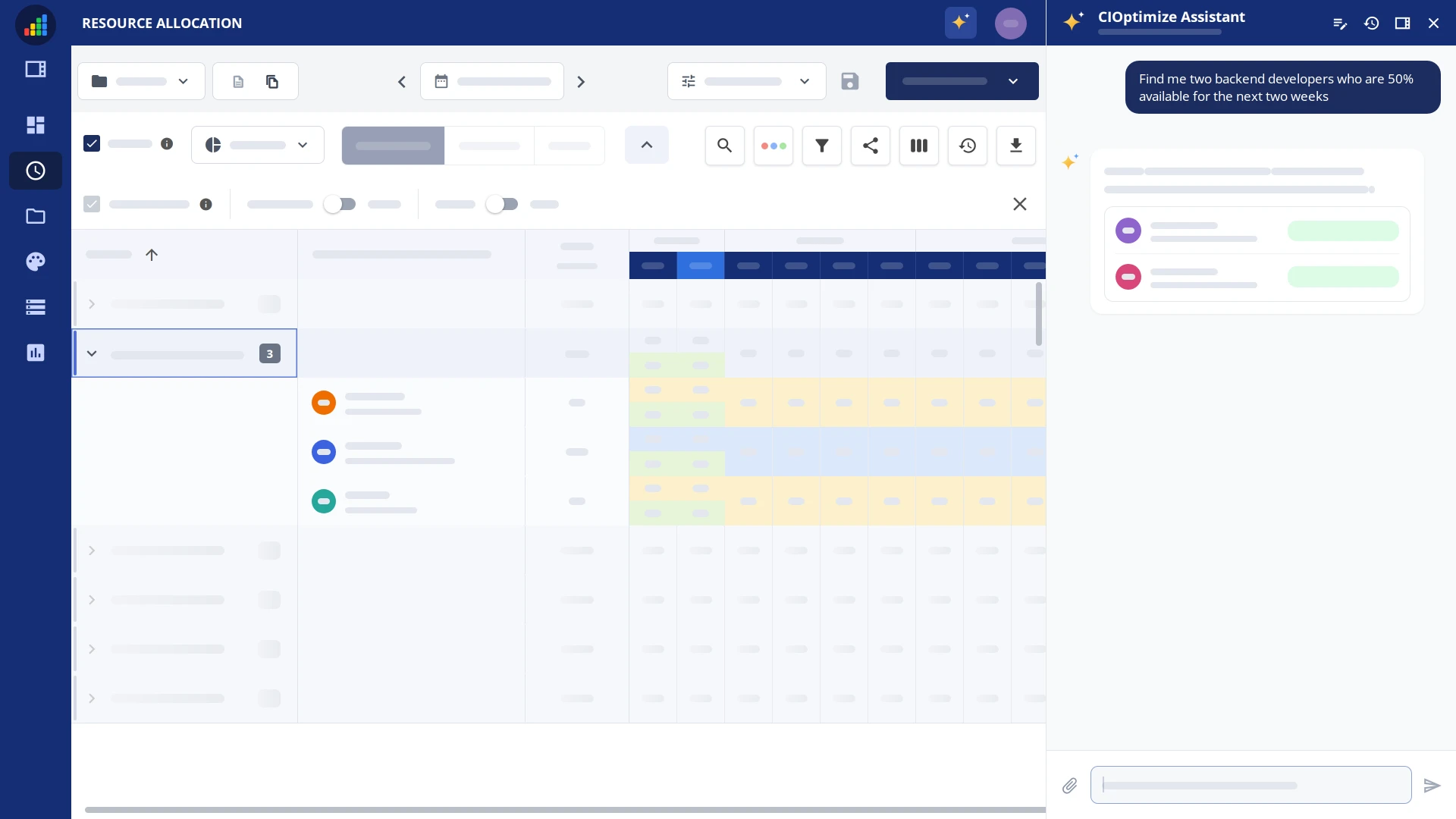 CIOptimize assistant in resource allocation