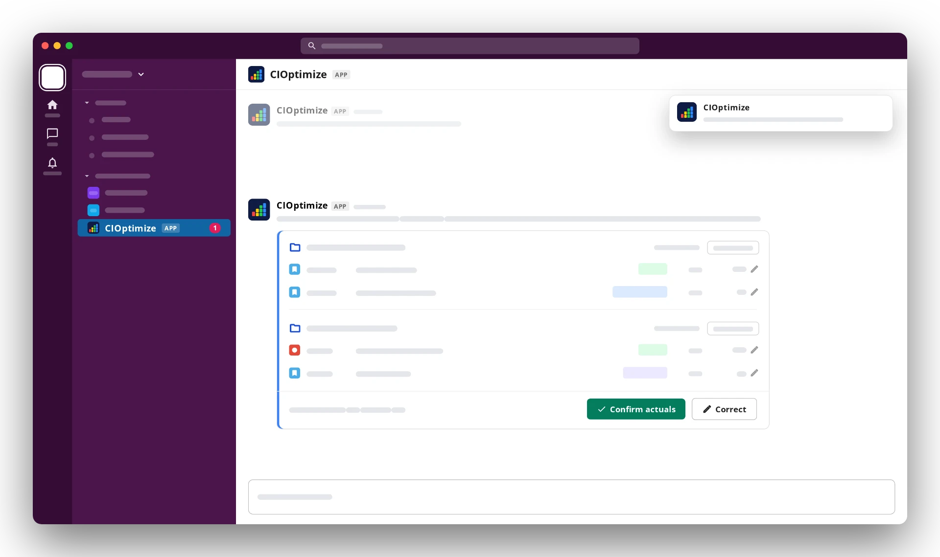 CIOptimize reaches out in Slack